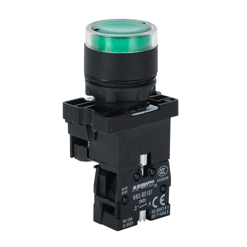 

1 шт. APDIQI EW33B1 EW33M1 24 В 220 В XB2 пластиковый переключатель с мгновенной подсветкой, кнопка питания 22 мм, красный, зеленый, синий