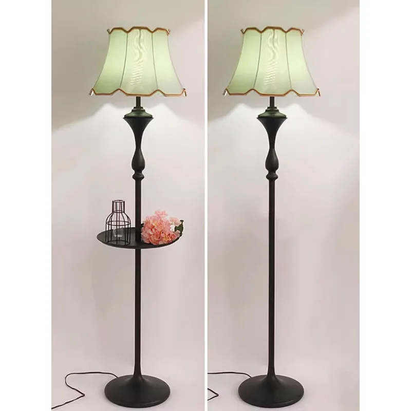 Vintage American Fabric E27 Led Floor Lamps for Living Room Sofa Side Standing Lamp Study Reading Light Bedroom Bedside Lights