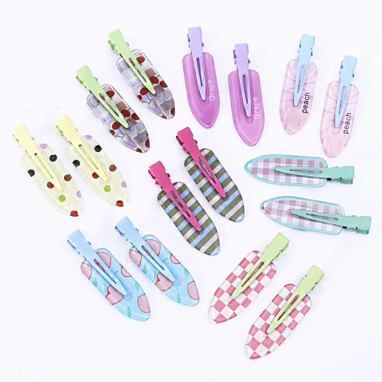 

4pcs cute style colorful series women's hair accessories hair clips, duckbill clips Special for real hair wigs