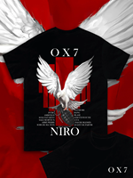 2025 Parent-child Clothing OX7 Printed Cotton Crew Neck Short Sleeve Fashion Trend Casual Fashion Clothing  High Quality Top