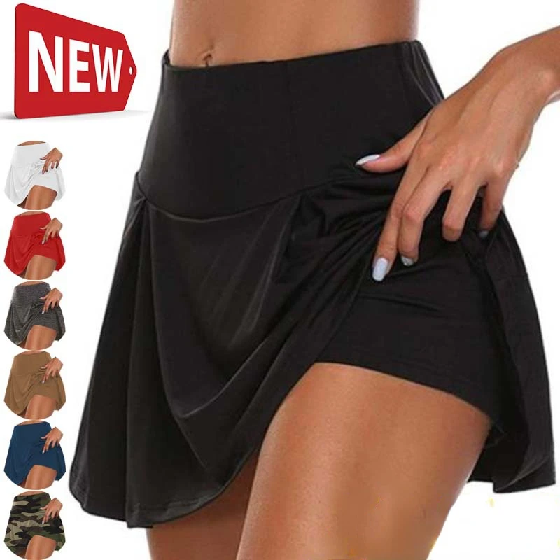 Women Sport Shorts Skirts Summer Breathable Casual Fitness Quick Drying Running Skort Female Active Athletic Yoga Fitness Skirt