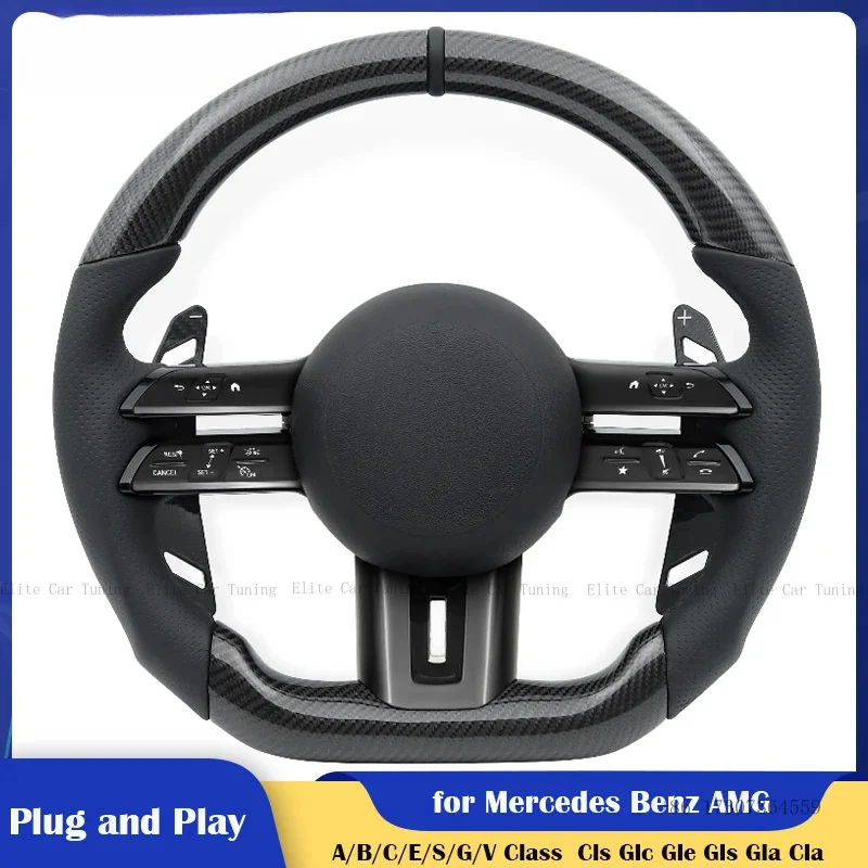 

Upgrade Carbon Car Steering Wheel for Mercedes Benz AMG W204 W205 W221 W222 E300 Cls Glc Gle Gls Gla Cla Glk G63 GLA45