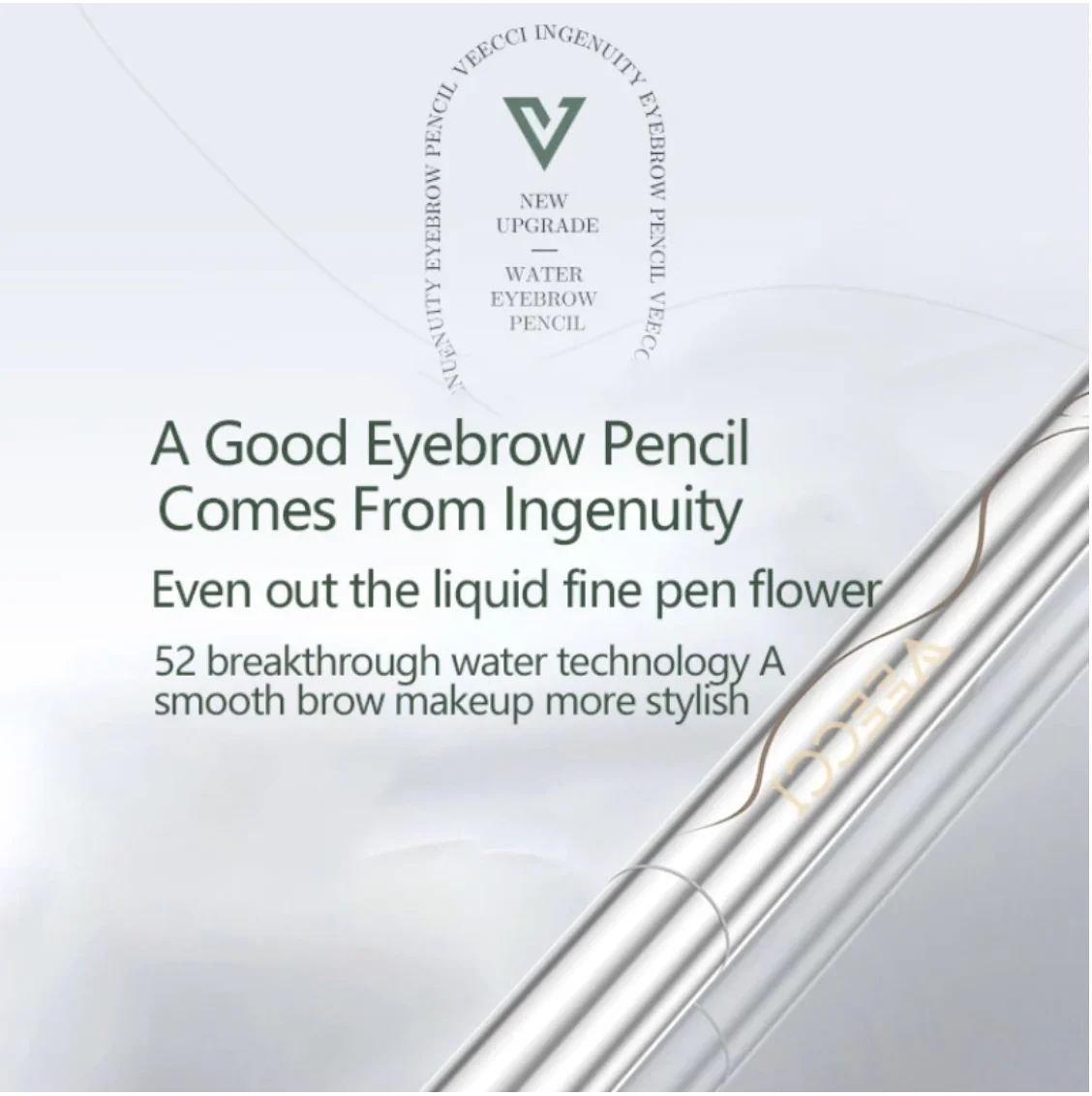 VEECCI Eyebrow Pencil Ultra Fine Brush Double Head Smooth Long Lasting Tint Natural 0.45ml Makeup Cosmetics