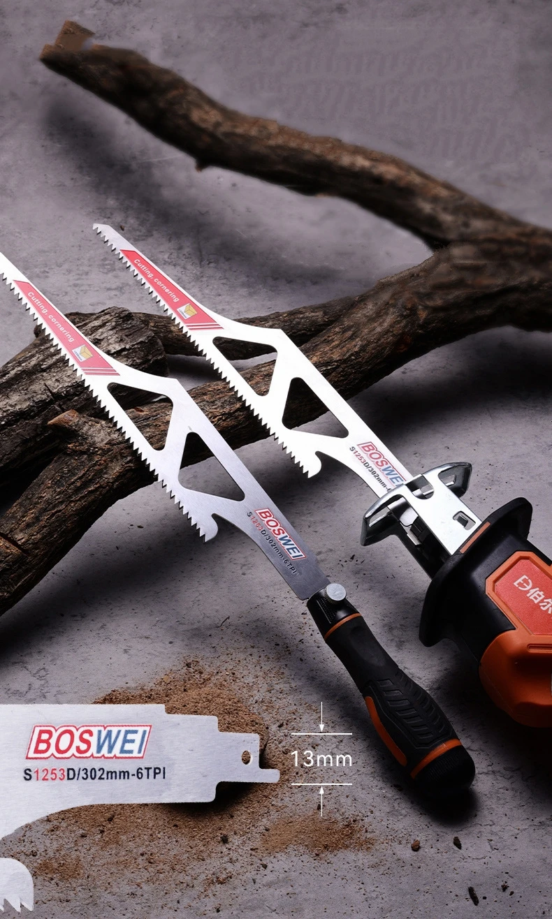 Säbelsägeblatt Holz 12 Zoll 6 TPI Edelstahl Alien Sägeblatt zum Schneiden von Ziegel, Holz, Metall, PVC-Rohr – Detail 5
