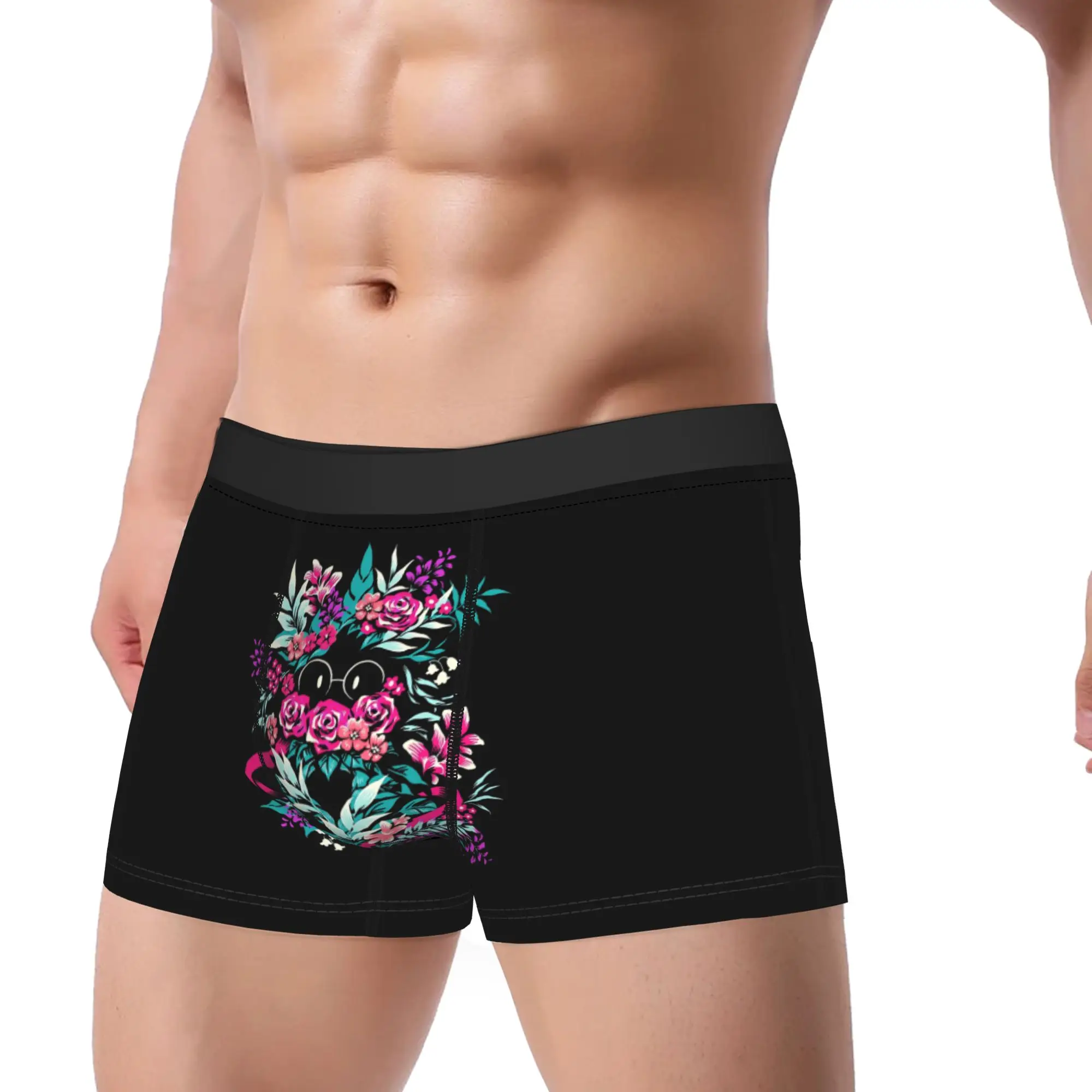 Men's Deltarunes Spamton Merch Ralsei Floral Long Underwear  Sexy Boxer Briefs Shorts Panties Male Soft Underpants Plus Size