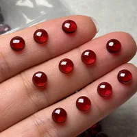 Perle de grenat rouge naturel, 10 pièces/lot, 2.5mm 3mm 4mm 5mm 6mm, ronde, pierres précieuses semi-précieuses, Cabochon, visage pour bijoux, vente en gros 3