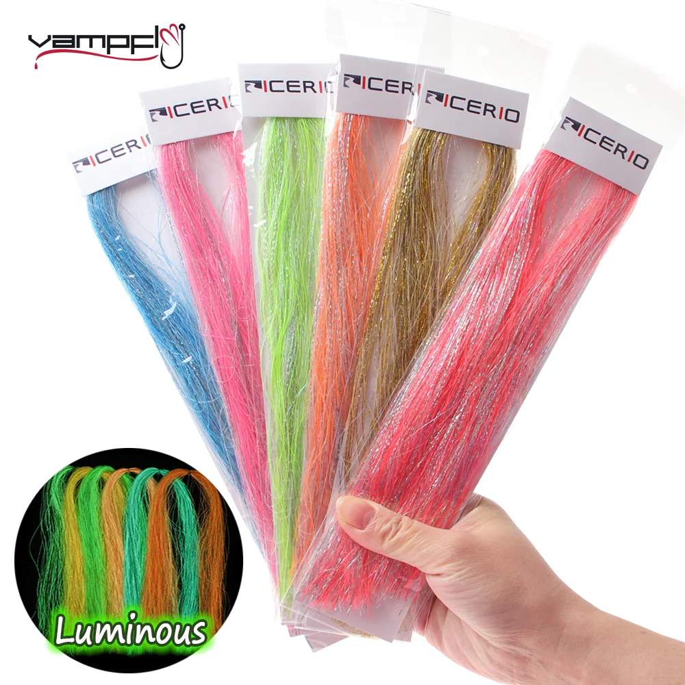 Vampfly 1 opakowanie 50 cm długości Flash Tinsel Blends Luminous Mylar Tinsel Strands Materiał do wiązania much Streamer Flies Bucktail Teaser