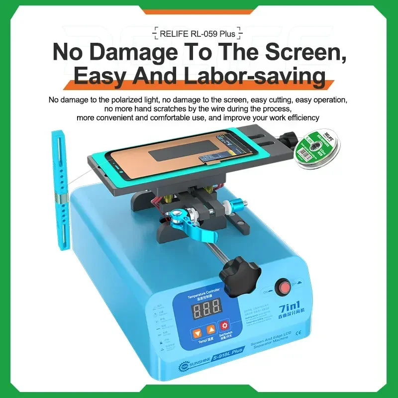 RELIFE-Separação De Tela Universal Set, Fio De Corte, LCD, OLED, RL-059 Plus, 5 em 1