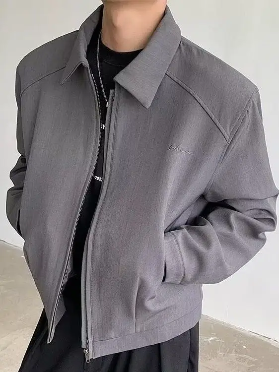 

American Sle Retro Padded oulder Suit Jaet Loose Casual Loose Men Women Sle Spring Autumn ort Outerwear Coat