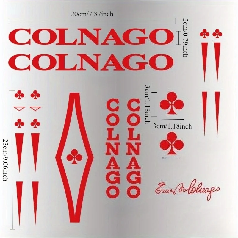 مجموعة ملصقات "Vibrant Red Colnago"، مثالية لإطارات الدراجة وأقنعة الخوذة وإضافة ألياف ركوب الدراجات الجريئة