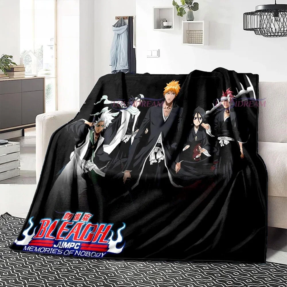 New 3D Printing Anime BLEACH Cartoons Blanket Soft Flannel Throw Blanket for Home Bedroom Sofa Travel Office Rest Cover Blanket