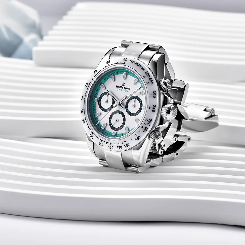 2025 new RollsTimi men's business mechanical watch fashion sapphire automatic men's watch chronograph stainless steel waterproof