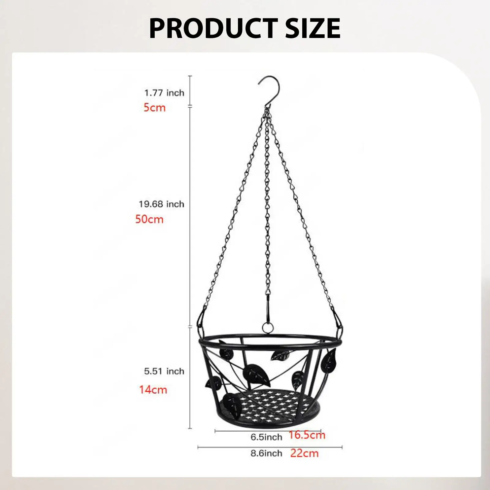 

Plant Hanging Basket Versatile with Drainage Hole Planter Hanging Chain Decorative Planter Flower Pots Shelf for Garden Patio