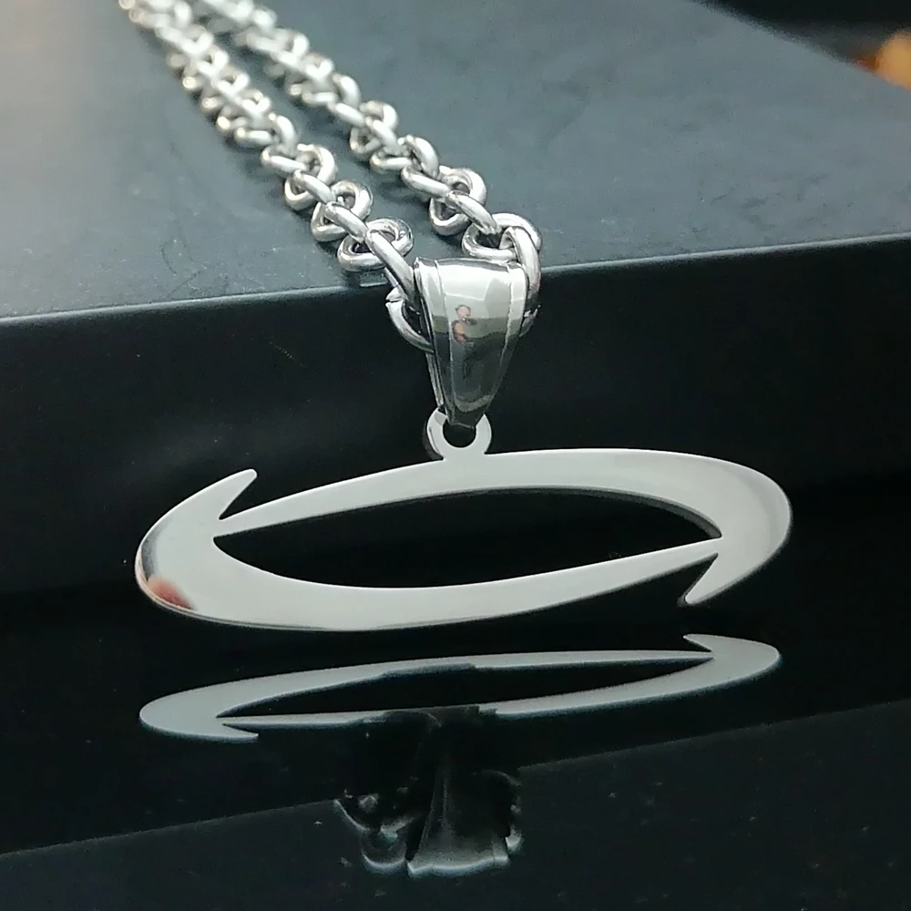 Collar Punk Opium 'O' para hombre, colgante de acero inoxidable pulido, elija cadenas de 24 pulgadas