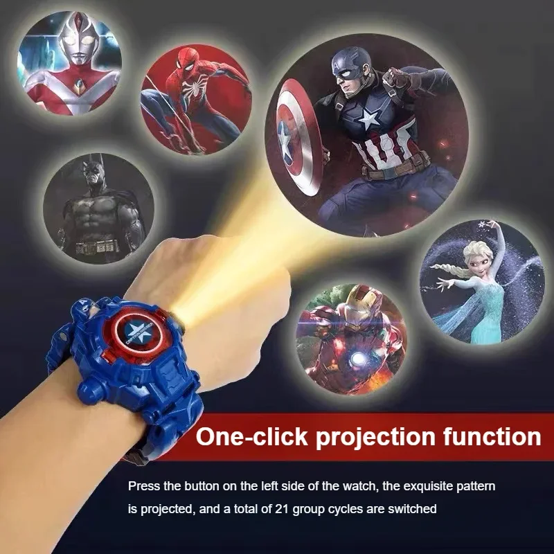 Spider-man Anamorphic Projection Electronic Watch Toy Boy Girl Student Gift