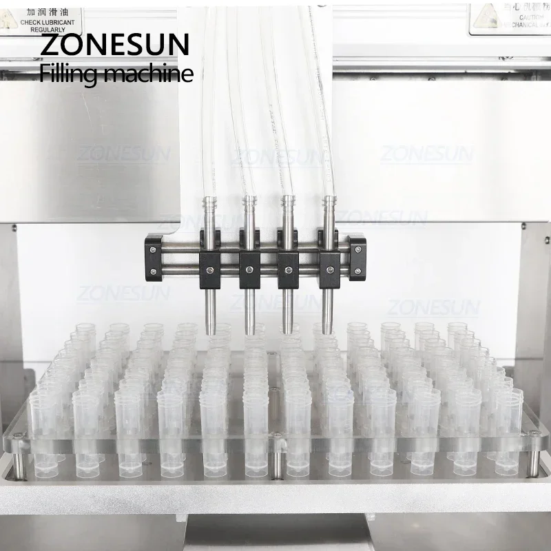 ZONESUN ZS-XYZ4 Машина для наполнения жидкостью, 4 головки, керамический плунжерный насос, трубка для флаконов, линия по производству упаковки химических агентов