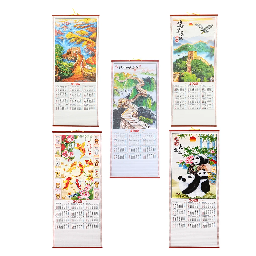 

Wall Calendar 2025 Monthly Year of The Snake Hanging Scroll Animal Office Chinese New Date