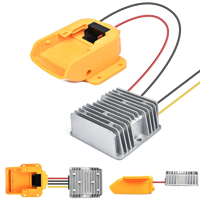 15A 180W DC 20V to DC 12V Step Down Converter Aadpter for Dewalt 18V 20V Li-ion Battery Power Wheel Voltage Regulator Buck Boost