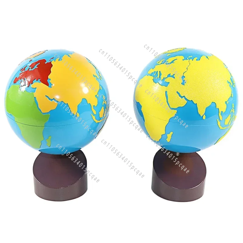 Matériel de géographie Montessori : globe terrestre avec parties/continents, équipement éducatif préscolaire pour l'apprentissage culturel des enfants