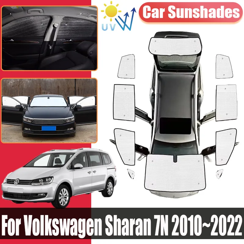 

Full Coverage Sunshade For Volkswagen VW Sharan 7N SEAT 2010 2011~2022 Car Sunshades Anti-UV Privacy Blocks Visors Accessories
