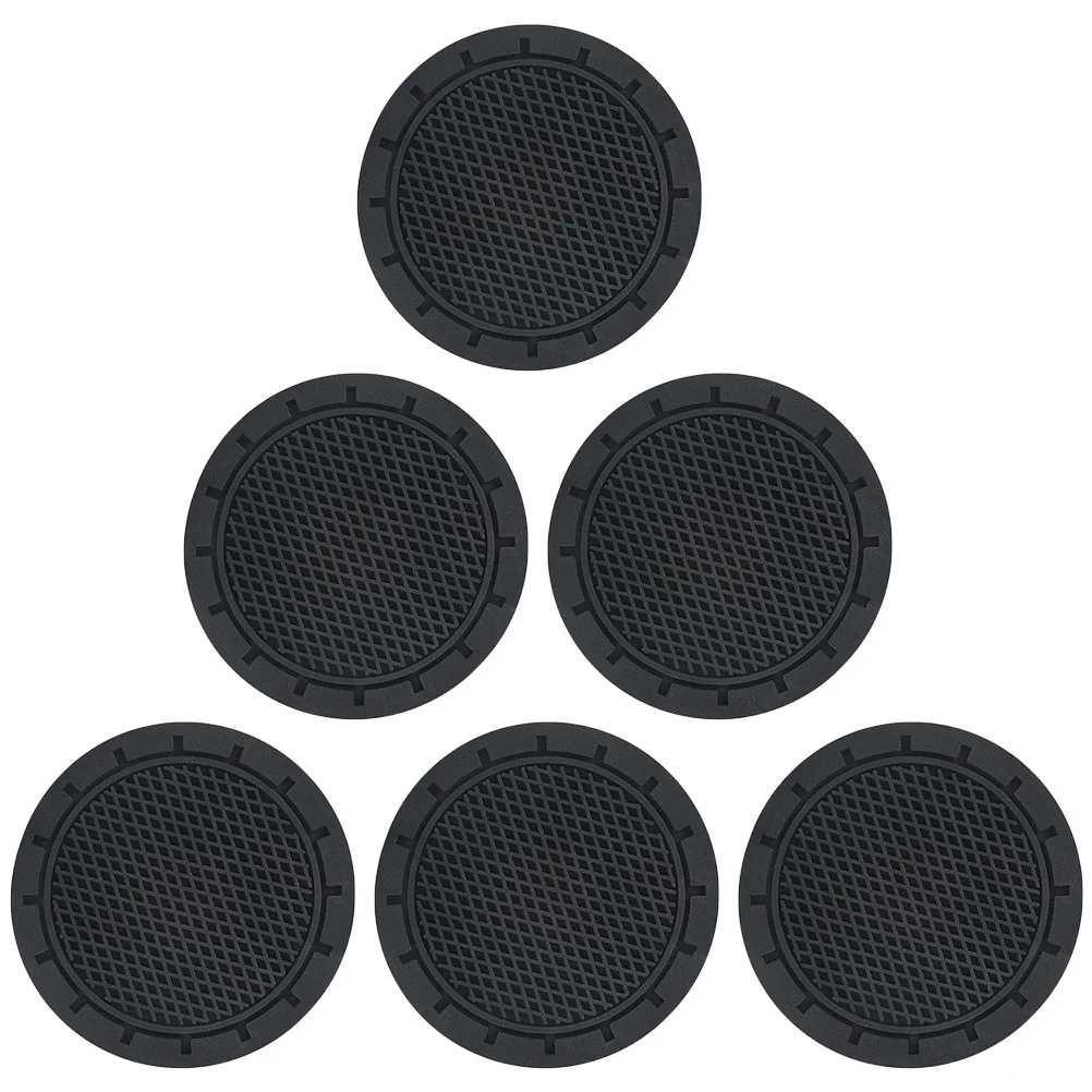 

6 Pcs Non-slip Heat Insulation Coaster Round Cup Pads Coffee Mug Coasters Pvc Drink Table Cups