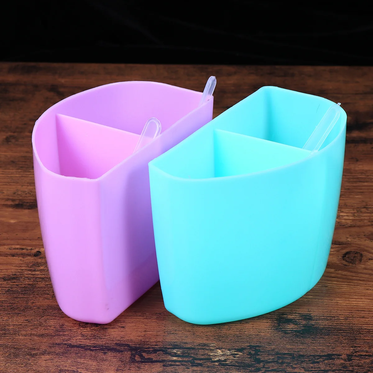 

4-Compartment Seasoning Container Colorful Clear Plastic Condiment Box Spice Pots Storage Set Cover Spoons Easy Clean Fresh