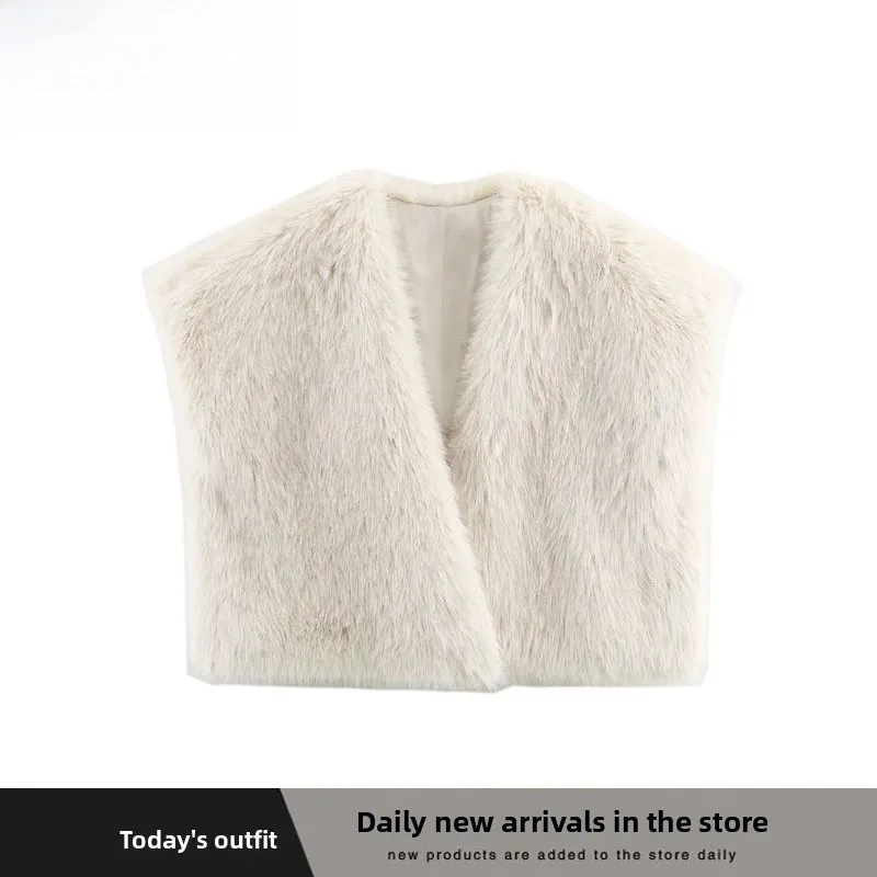 

Новый осенне-зимний женский ор-жилет с эффектом искусственного меха ZR Sle 84922 72, Commute Sle V Ne, полиэфирное волокно, чистый цвет