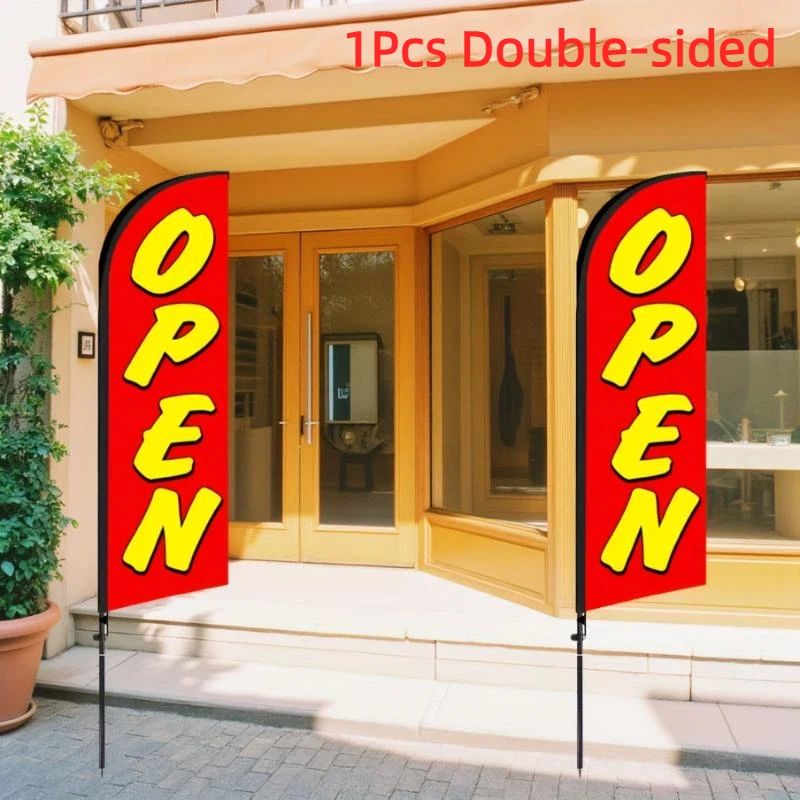 1Pcs Open Feather Flag Advertising Feather Banner Without Pole For Business Swooper Banner For Storefront Restaurant Cafe