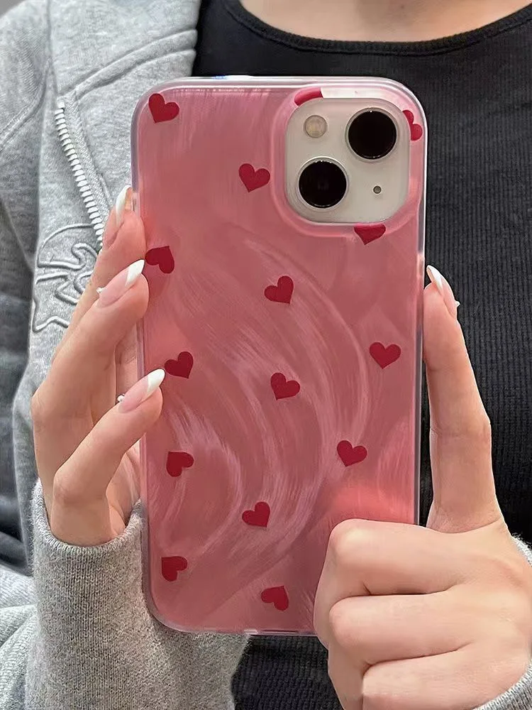 

Red Heart Phone Case For IPhone 16 16E 13 12 11 14 1 5Pro Max XS MAX XR SE 7 8 Plus Cover Case Funda Coque 16 15 14 13 12 11