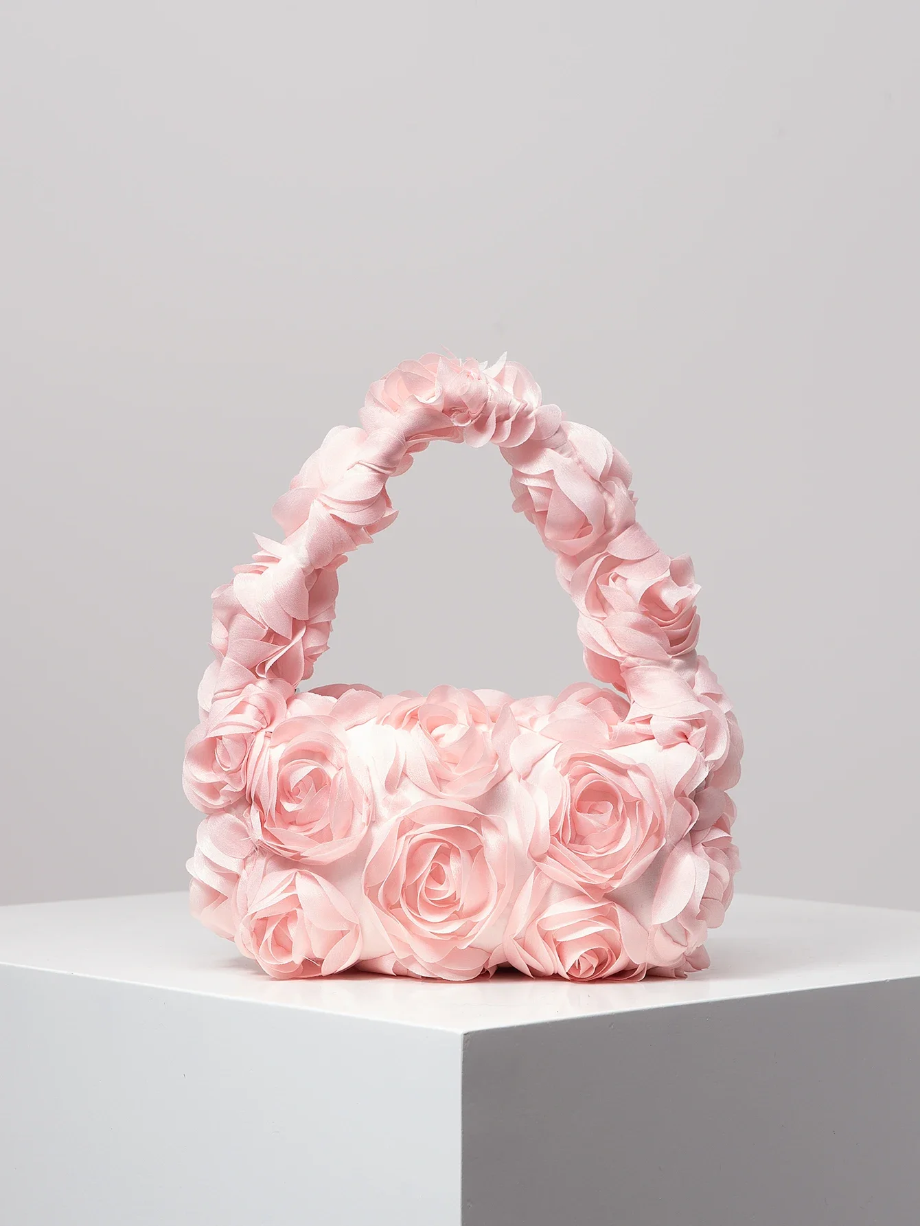 

Elegant rose handbag, wedding party dinner bag, sweet and cute small square bag, suitable for women's gifts(random pattern)