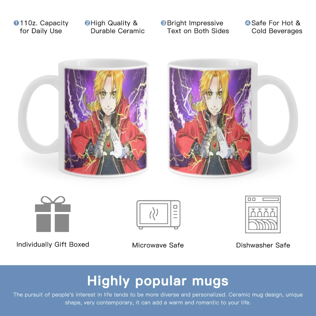 Anime Fullmetal Alchemist Free shipping Coffee Cups Ceramic cups creative cups and cute mugs Personalized Gift Cup For Tea