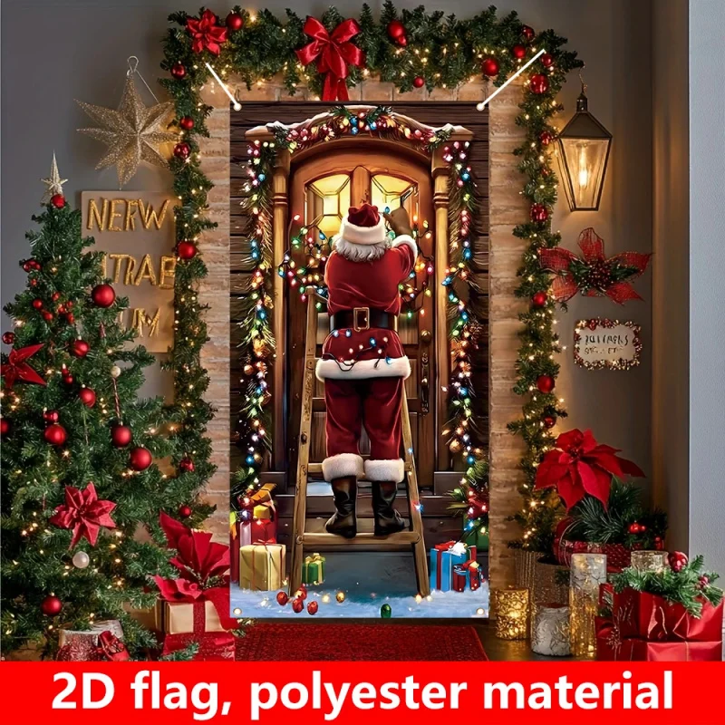 1pc2Dflat، سانتا كلوز احتفالي مع سلم تسلق وتصميم ندفة الثلج، لا يتطلب طاقة - wzy