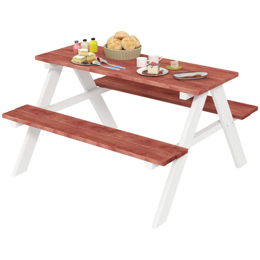 

Brown Wooden Picnic Bench Table Set Durable Outdoor Garden Furniture Ages 38