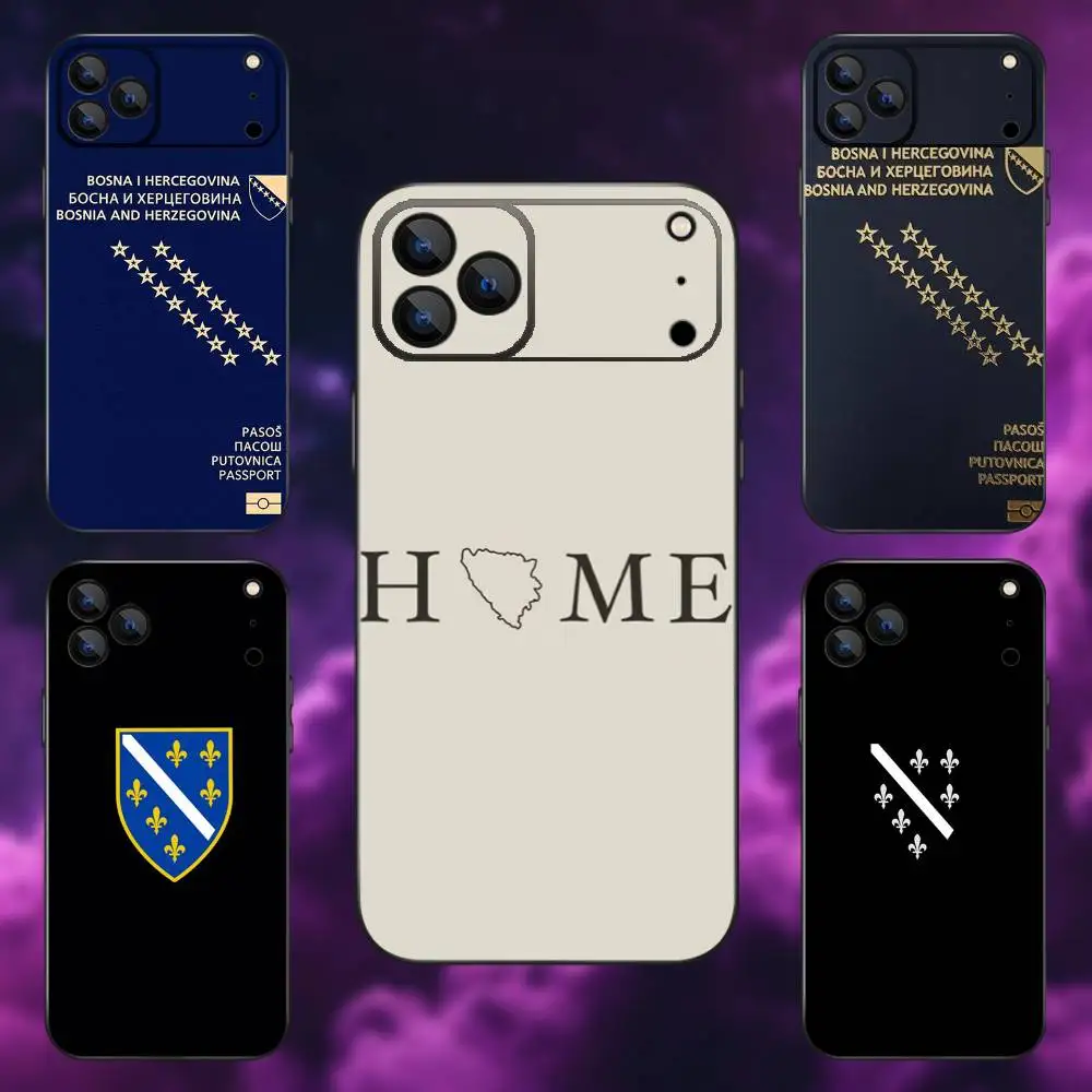 

Bosnia Herzegovina Passport Phone Case For iPhone 17,16,15,14,13,12,Pro,Max,Plus,E,SE4,Air,Mini Black Soft Box