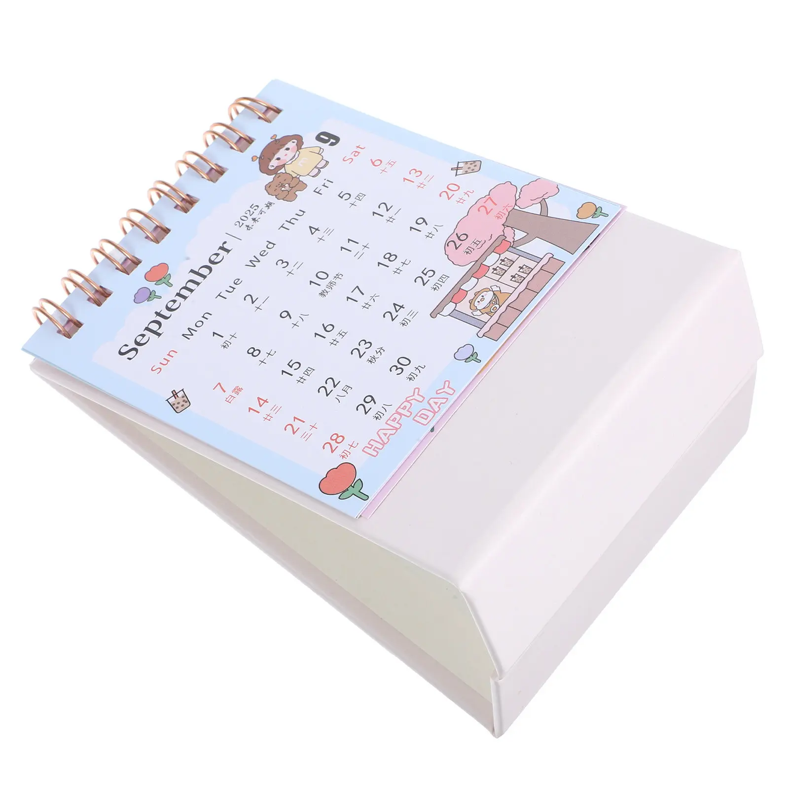 

2025 Compact Mini Desktop Calendar Portable Flip Calendar for Desk Office Teacher Classroom Small Aesthetic Desk Planner