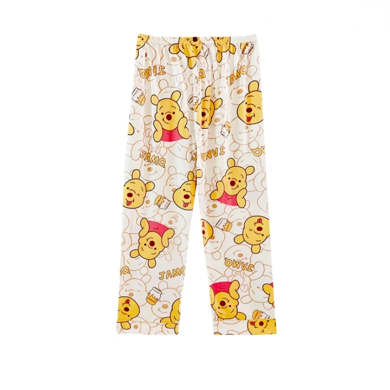 MINISO Disney Pajamas Pure Cotton Summer Loungewear Pooh Bear Couple Outfit Comfortable and Breathable Clothing Holiday Gift