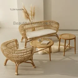 Modern Creative Balcony Beach Chair Japanese Outdoor Furniture Rattan Outdoor Chairs Single Sofa Chair Leisure Backrest Armchair