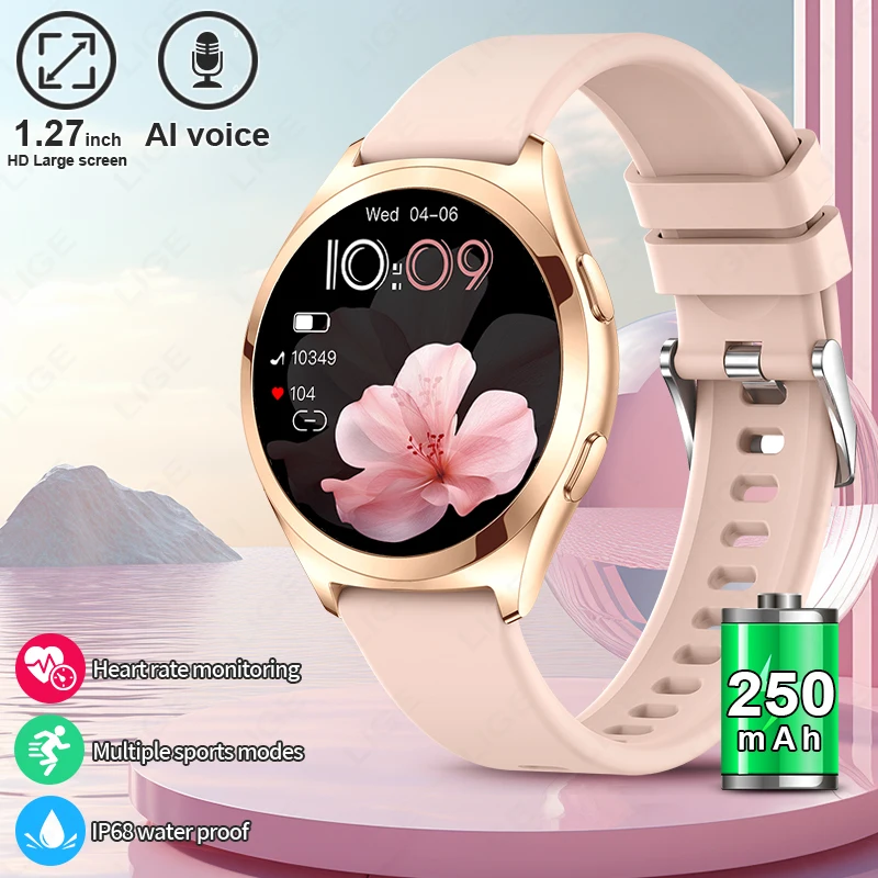 

LIGE GPS Tracker Smart Watch For Women IP68 Waterproof Bluetooth Call Women’s Bracelet Sports Health Monitor Smartwatch Fashion