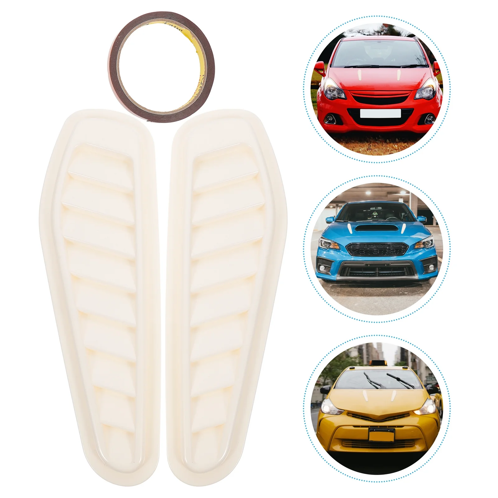 

1 Pair Engine Hood Decor Side Vents Universal Air Flow Strip Car Outlet Sticker Vent Cover Auto Hood Accessories
