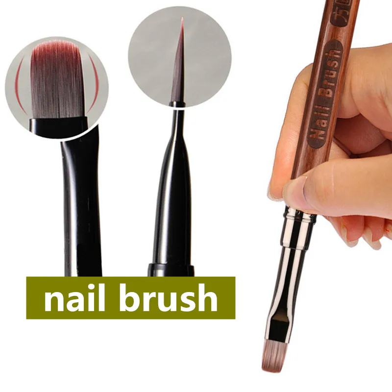 6Style Sandalwood Handle Nail Drawing Brushes For Manicure Painting Gradient UV GEL Extension Builder Drawing Pen