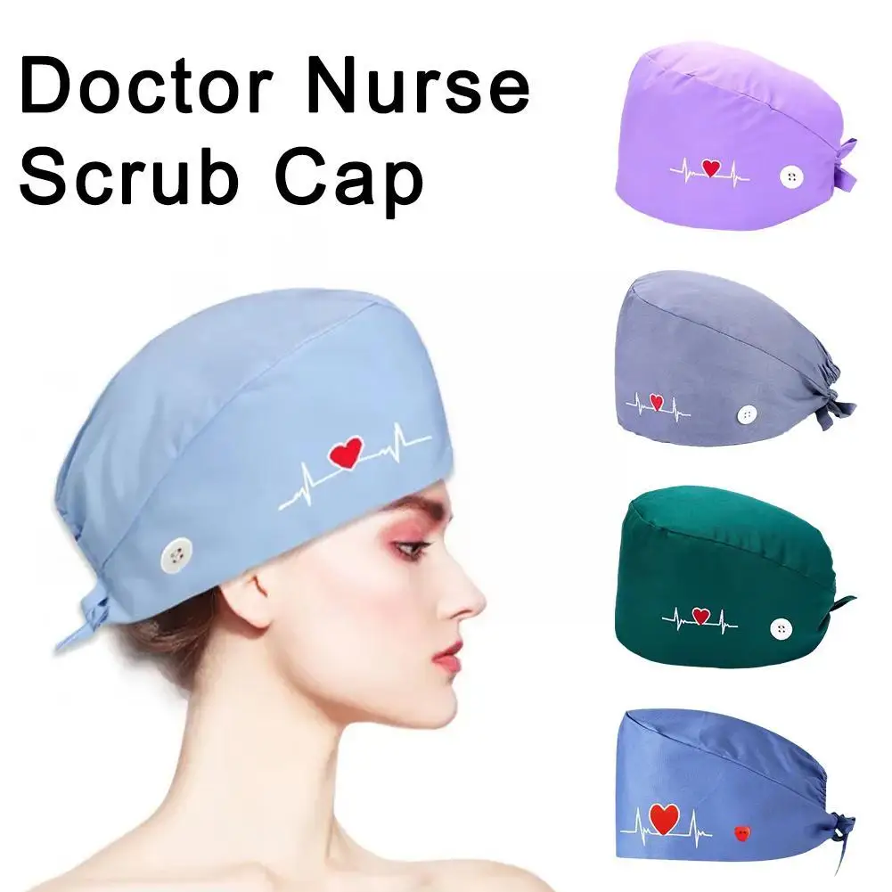 Surgical Cap Woman Nurse Cotton Solid Color Operating Room Cap Dental Male Cap Chemotherapy Caps Dental Women\'s Hats Cosplay Hat