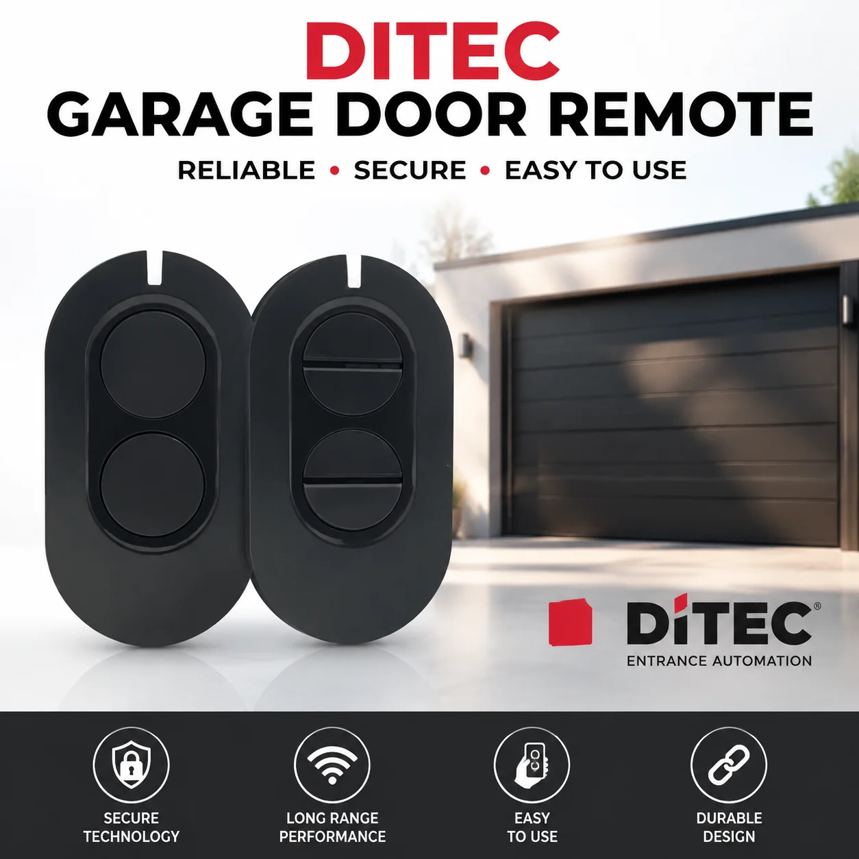 Remote Control DITEC Entrematic ZEN2 ZEN2W BIXLG4 BIXLS2 ZEN4W ZEN4 433MHz Rolling Code Garage Door Handheld Transmitter