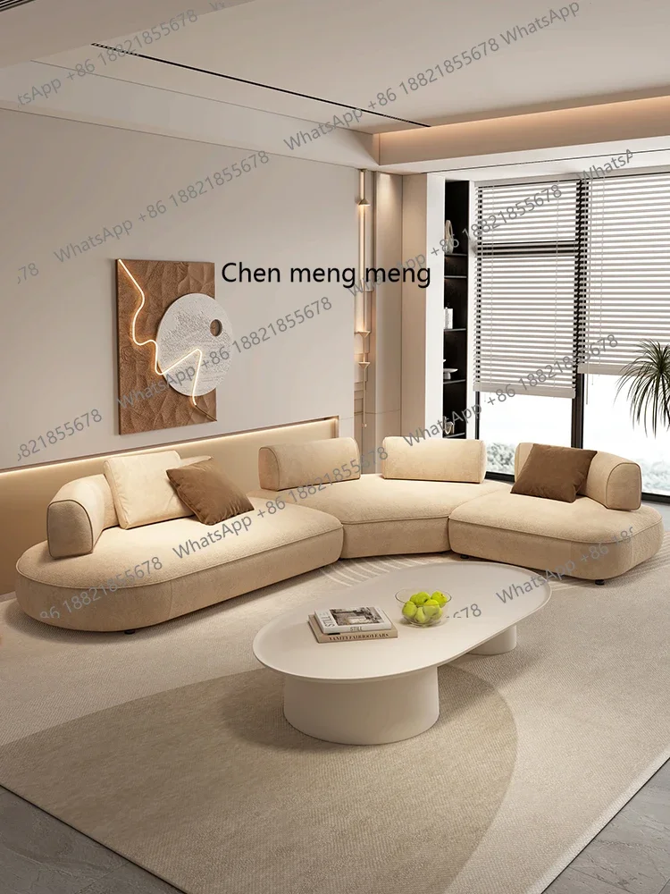 X New matte cloth sofa size apartment curved corner module movable backrest sofa