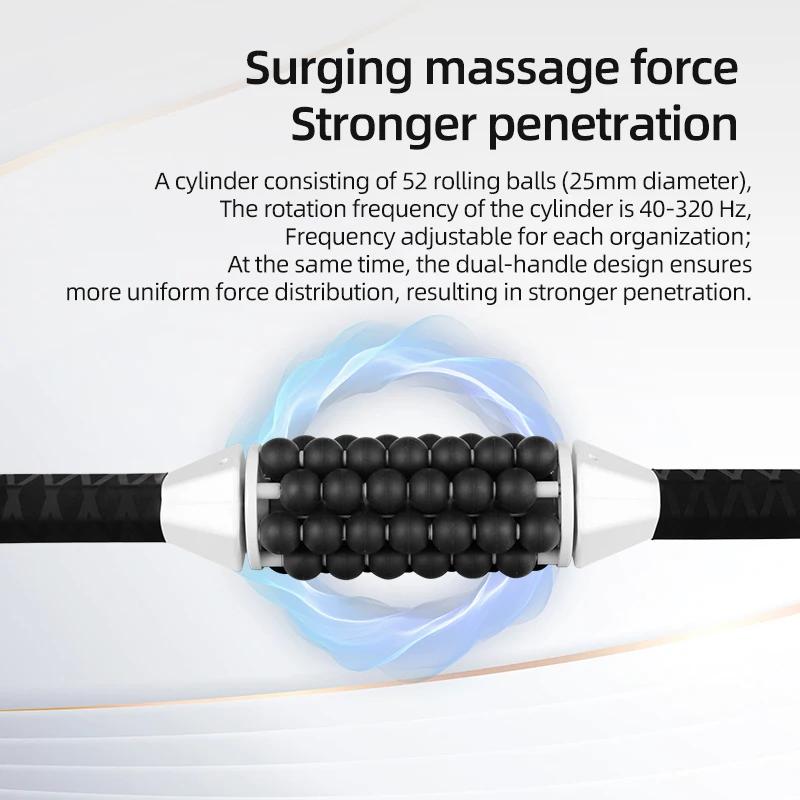 CE approval Rechargeable Fascia Rotating Inner Ball Painless body Muscle relax Roller Massager