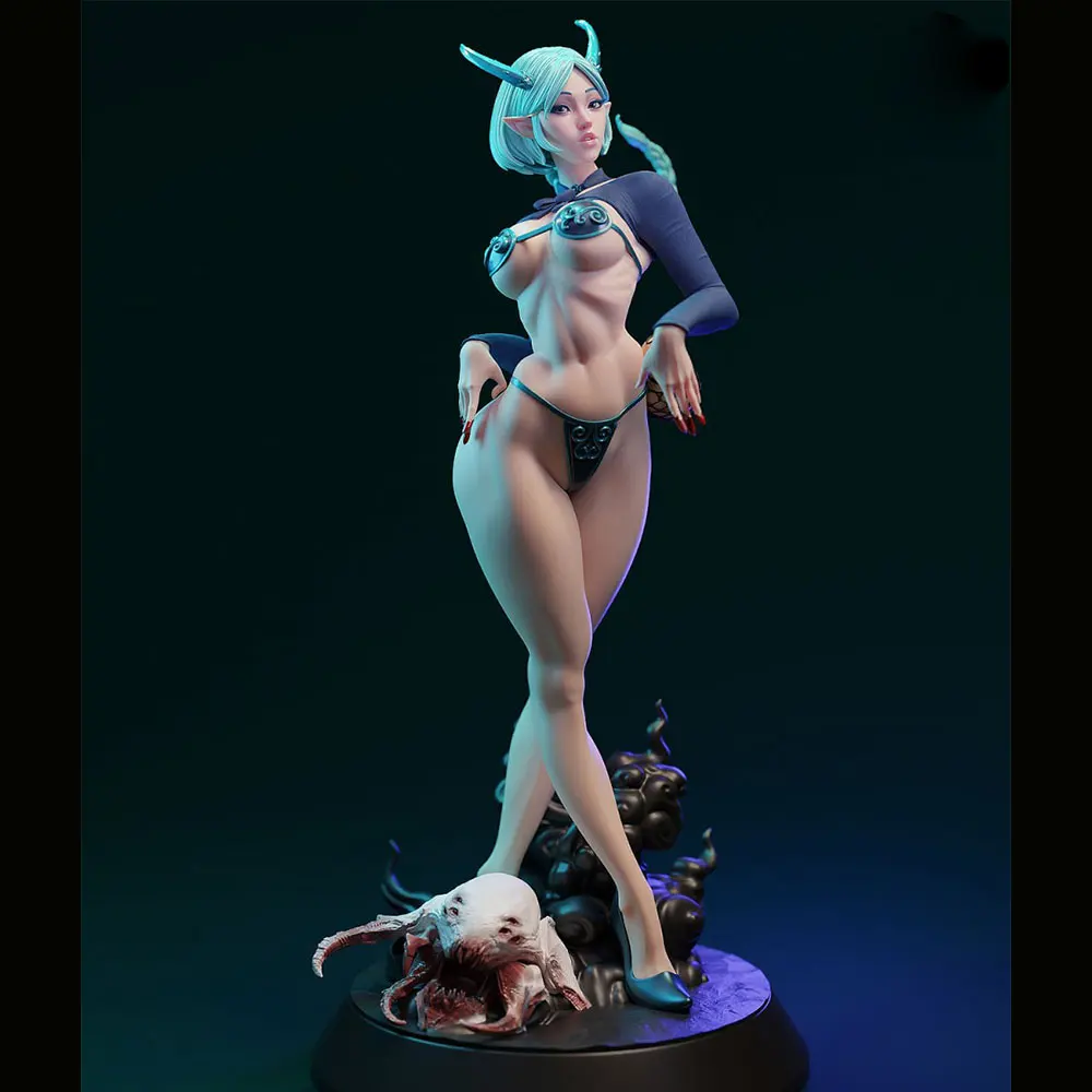 1/24 Room Decoration Anime Character Statue GK Miniature 3D Printed Gray Model Figurine DIY Doll Model Unassembled And Unpainted