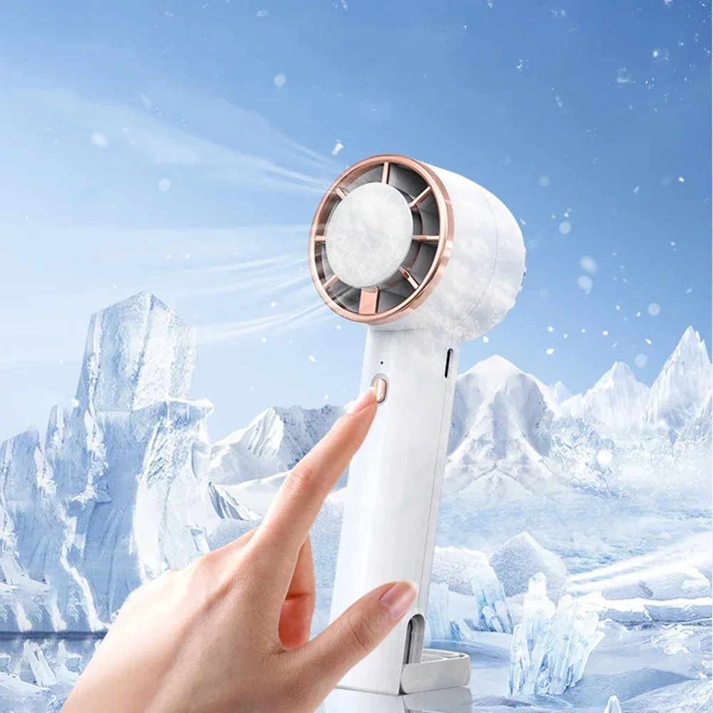 แบบพกพา 2000 mAh ชาร์จพัดลมประคบเย็นพัดลมมือถือกลางแจ้ง USB Mini Air Cooler พัดลมมือสําหรับฤดูร้อนมืออุ่น
