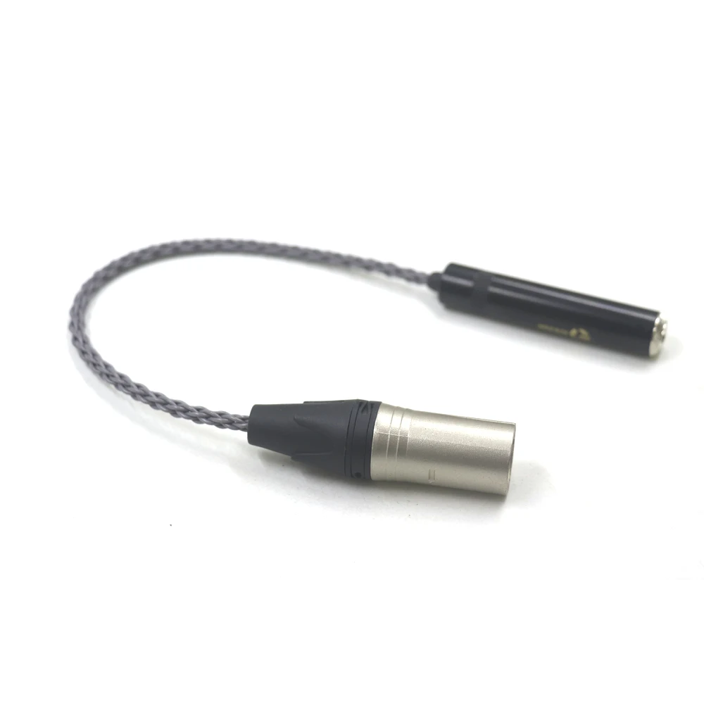 HiFi 4-Pin XLR Male Balanced to 6.35mm 1/4 Female Single Coppe Silver Plated Audio Adapter Cable 6.35mm to XLR