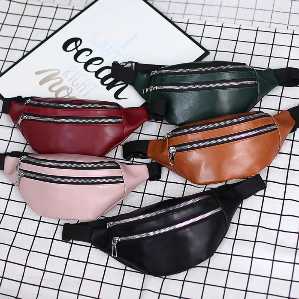 

PU Leather Waist Bag Portable Multifunctional Luxury Crossbody Chest Bags Waterproof Large Capacity Fanny Pack Travel