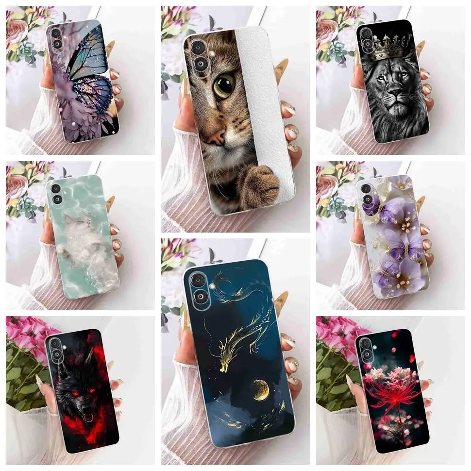 For Samsung Galaxy F14 5G Case Simple Cartoon Design Silicone TPU Clear Cover For Samsung F14 SM-E146B 6.6" Phone Cases Bumper
