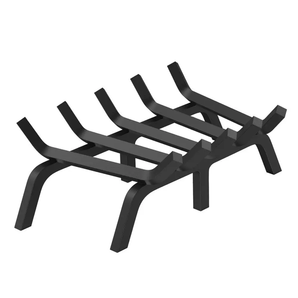 

24 Inch Heavy Duty Fireplace Grate with 6 Support Legs Solid Steel Firewood Burning Rack for indoor Outdoor Use